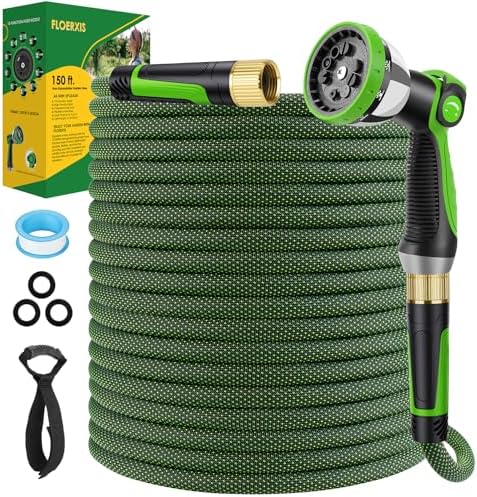 Non-Expandable Garden Hose 150 FT, Lightweight Flexible Water Hose by FloerxisGardenHose