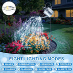 12 Pack Solar Waterfall Fairy Bunch Lights Outdoor Waterproof 9 Strand 180LEDs 8 Modes Watering Can Light (No Can) Firefly Bunch Lights for Patio Yard Garden Decorations(Cool White) - Image 4