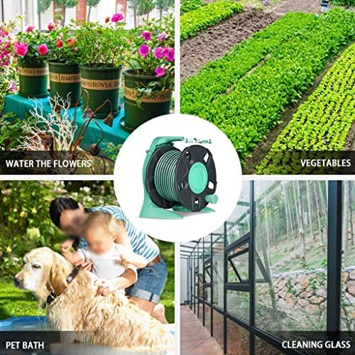 Hose Reel Cart Garden Hose Reels Retractable Handheld Compact Hose Cart, Garden Watering Tool, Compact Outdoor Hose Organiser, with Water Gun(Hose Cart+15m Pipe) - Image 6