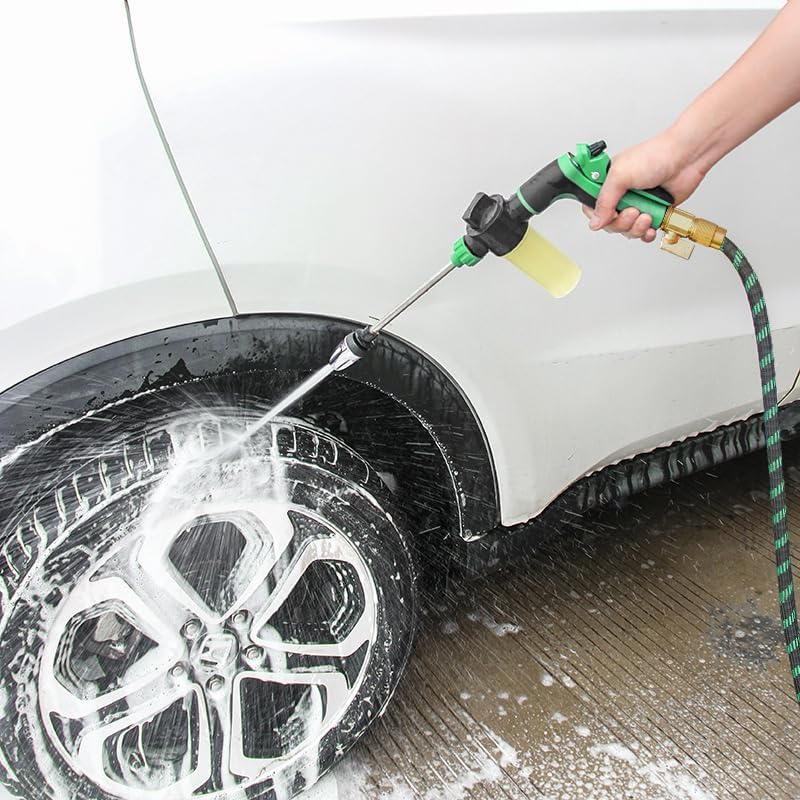 Pressure Washer Nozzle Original New & Improved,Adjustable High Pressure Hose Nozzle with 360° Rotating, Outdoor Cleaning Tool For Garden Hose Car Washing (T8+ kettle + 34ft telescopic hose) - Image 3