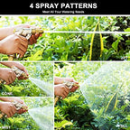 ESOW Heavy Duty Metal Garden Hose Nozzle, High Pressure Water Hose Nozzle with 4 Spray Patterns Rotating, Ideal for Outdoor Lawn & Garden Watering, Car & Pet Washing, Silver - Image 4