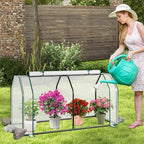 Happygrill Portable Mini Greenhouse with Roll-up Zipper Door & PE Cover - Image 2