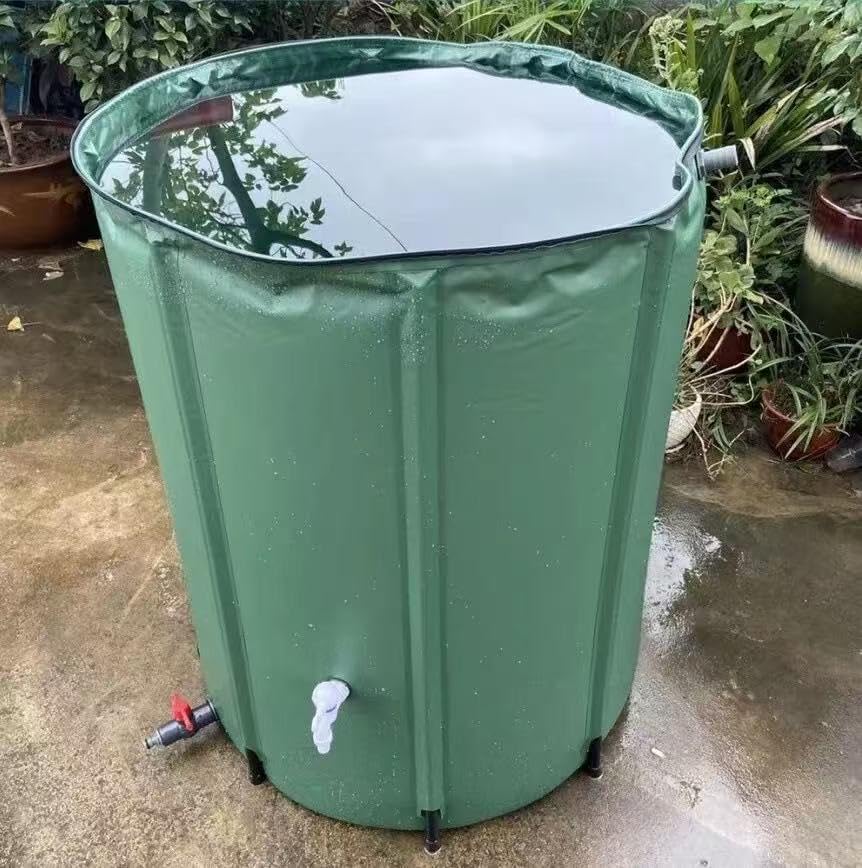 Rain Water Collection Barrel Water Storage Tank with Spigot, Hose and Portable Bucket, Large Plastic Collapsible Rain Catcher Catchment System to Collect Rainwater from Gutter (13 Gallon=50L) - Image 4