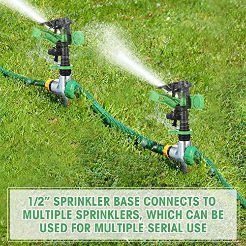 Sprinklers for Yard Garden Sprinkler 360 Degree Automatic Rotating Lawn Sprinkler with Water Stop Ring Adjustable Rotating Pulsating Sprinklers for Yard Ground Grass Irrigation System (16 Pack) - Image 6