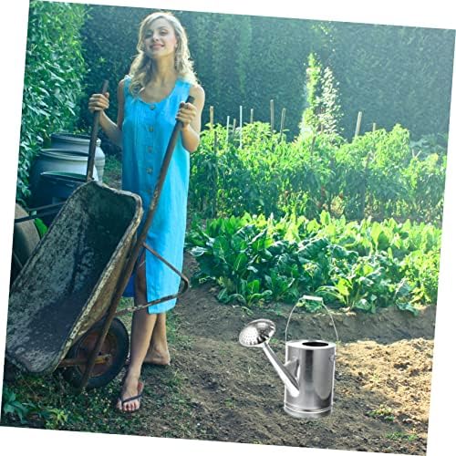 VICASKY Indoor Watering Can Long Spout Garden Outdoor Pots Galvanized Plant Self Potted Mister Sprinkler Water Can Drip Vintage Irrigation Useful Watering Can Stainless Steel Silver - Image 5