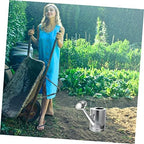 VICASKY Indoor Watering Can Long Spout Garden Outdoor Pots Galvanized Plant Self Potted Mister Sprinkler Water Can Drip Vintage Irrigation Useful Watering Can Stainless Steel Silver - Image 5
