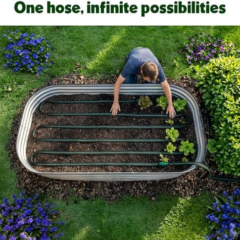 Flat Soaker Hose 50ft (25ft 2-Pack) for Garden // Drip Hose for Garden Beds, Lawns and Trees // Heavy Duty Leakproof Design with Quick Connect // Linkable Irrigation System for Vegetables and Flowers - Image 6