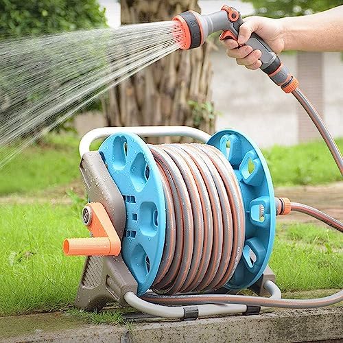 Portable Garden Hose Reel,Compact Durable Water Hose for Car Washing/Garden Irrigation/Pet Bathing with 10 Function Spray Nozzle Hose Reels (Color : Blue, Size : 50m) - Image 7