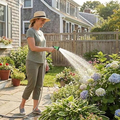 150FT Heavy Duty Stainless Steel Garden Hose with 10-Way Spray Nozzle - Indestructible Metal Water Hose, No-Kink, Rust-Proof & Flexible - Lightweight Hose for Yard, Car Wash, RV and Pet Bathing - Image 7