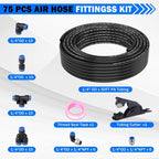 1/4" Air Line Tubing Kit, 50 FT(15M) DOT Air Line PA Nylon Tubing with Push to Connect Fittings, 1/4 Inch OD Quick Connect Air Hose Kit for Compressor Accessories System (75 Pcs) - Image 4