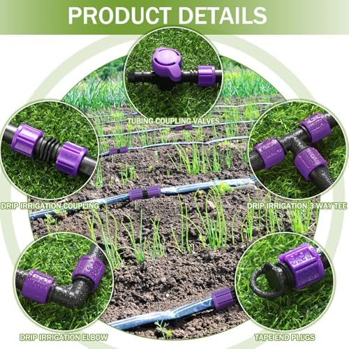Tondiamo 1000' 5/8 Inch Drip Tape Irrigation Tubing Kit 8 Mil 6" Spacing Garden Hose Watering Tube Line Automatic Equipment for Garden Irrigation System Farms, Landscape, Lawn - Image 5