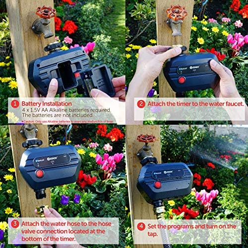 Eden 25441 1-Zone Bluetooth Water Timer for Smart Irrigation - Remote Control via App, Customizable Scheduling, and Water Delay Setting - Image 5
