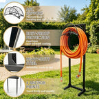 Garden Hose Holder, Heavy Duty Stainless Steel Garden Hose Reel with Triangle Reinforcement, Supports 150 ft Hose, 45-Inch Ergonomic Water Hose Stand for Outside, Black - Image 6