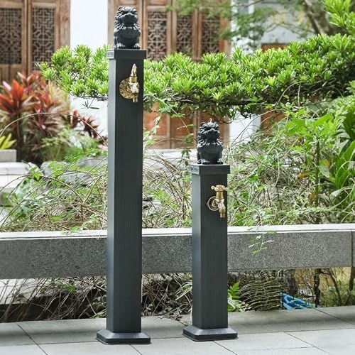 Freestanding Aluminum Garden Water Column with Faucet, Outdoor Faucet, Vertical Hose Holder for Garden, Farm, Ranch, Backyard Irrigation(114cm/44.9in) - Image 7