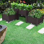 Ochine Raised Garden Bed Planter Box Kit Self-Watering Plastic Elevated Garden Beds Flowers Vegetables Herbs DIY Gardening Outdoor Indoor Planting Grow Box Container for Garden Patio Balcony Backyard - Image 3