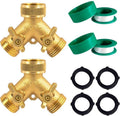 2‑Pack 2‑Way Brass Garden Hose Splitter with O‑Rings & Thread Tape by Unknown