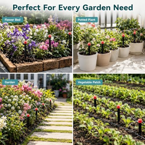 Garden Watering Hose Spray Misting and Drip Irrigation System Kit - Image 6