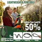 Garden Hose 75ft Flexible Water Hose Non-Expandable High Pressure Kink-Free Leakproof Durable Portable Lightweight Outdoor Yard Lawn Black Fabric Watering Hose with 3/4" Aluminum Fittings - Image 4