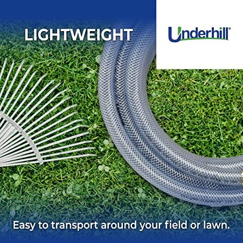 Underhill UltraMax Commercial Garden Water Hose, Heavy-Duty, Flexible, Anti-Kink, Non-Conductive, 600 psi, H75-125C, ¾ Inch x 125 ft, Clear - Image 5