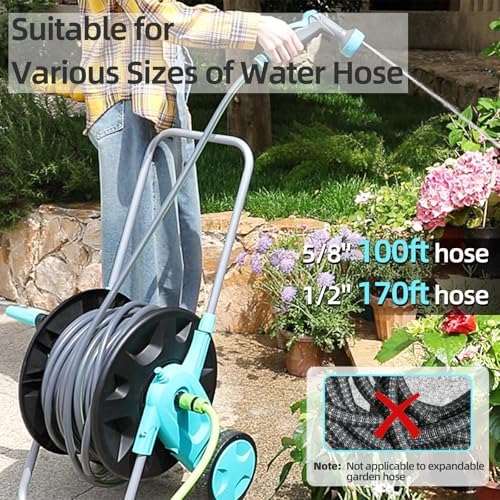 Garden Hose Reel Cart, Hold Up to 75-100 Ft of 5/8 Inch Hose - Image 4