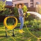Pattiumo Garden Hose Holder Stand, Heavy Duty Freestanding Metal Hose Holder with 4 Spikes, Hose Reel Alternative Holds up to 150 ft for Yard Lawn Garden Patio - Image 7