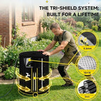 53 Gallon/200L Collapsible RainWater Collection Barrel,Water Tank&Reinforced with 2mm Frame Portable Rain Catcher,Includes Quick-Connect Tap&Sprinkler,Heavy Duty 0.6mm PVC for Long-Lasting Use,Black - Image 2