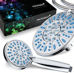 Antimicrobial/Anti-Clog High-Pressure 30-setting Rainfall Shower Combo by AquaDance with Microban Nozzle Protection from Growth of Mold Mildew & Bacteria for Stronger Shower! Wave Blue - Image 3