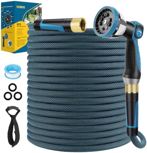 Non-Expandable Garden Hose 50 FT, Lightweight Flexible Water Hose by FloerxisGardenHose