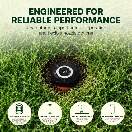Rain Bird 1804LN 4 in Pop-Up Irrigation Sprinkler Body, No Nozzle 10 Pack - Image 3