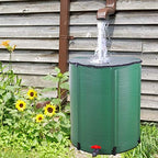 50 Gallon Collapsible Rain Barrel Portable Water Storage Container Water Collector Tank with Spigot Filter Rainwater Collection System Downspout (50 Gallon) - Image 3