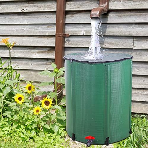 50 Gallon Collapsible Rain Barrel Portable Water Storage Container Water Collector Tank with Spigot Filter Rainwater Collection System Downspout (50 Gallon) - Image 3
