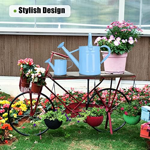 Metal Watering Can (1 Gallon) for Outdoor&Indoor Plants with Free Small Watering can for Kids, Plant Watering Can with Removable spout, Perfect for Garden Flower, Houseplants, (Light Blue) - Image 7