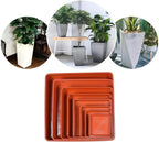 LWALRS 2 Pack Square Plant Saucer 20 22 Inch, Extra Large Plant Saucers, Heavy Plastic Water Tray Tor Plants, Planters for Indoors and Outdoors Plants, Deep Plant Trays for Pots (20 inch, Terracotta) - Image 3