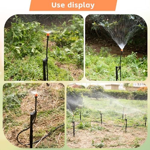 20 Sets 180° Drip Irrigation Micro Sprinkler Heads with 13" Stake - Image 5