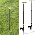 Funnymoom 2 Pack 3-arm Rotating Telescoping Sprinkler 360 Degree Swivel Garden Sprinkler High Rise Lawn with Step Base up to 41.7 Inch for Large Area Coverage (Black) by Funnymoom
