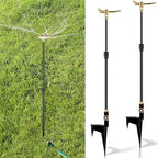 Funnymoom 2 Pack 3-arm Rotating Telescoping Sprinkler 360 Degree Swivel Garden Sprinkler High Rise Lawn with Step Base up to 41.7 Inch for Large Area Coverage (Black) by Funnymoom