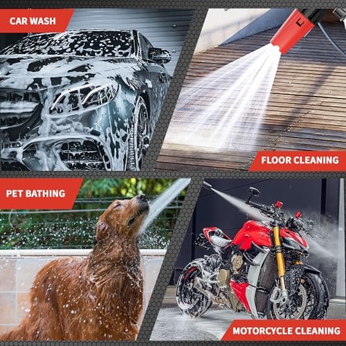 Pressure Washer Foam Cannon Gun & Sprayer Kit, Car Wash Kit with 5 Adjustable Nozzles, 1/4" Quick Connect, Fits 1000-4000 PSI, Includes Foam Sprayer & Accessories - Image 6