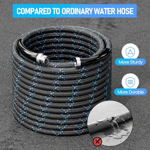 SPECILITE Garden Hose 25ft, 3-Layer Flexible Water Hose with 8 Pattern Spray Nozzle, Non-Expanding & Lightweight Stainless Steel Hose for Yard, Lawn, Outdoor-Leak Proof, No-kink & Tangle-free - Image 3