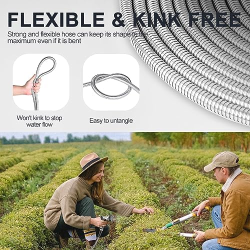 SPECILITE 75ft Stainless Steel Metal Garden Water Hose for Yard, Outdoor - Image 4
