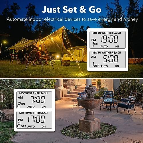 BN-LINK Outdoor 7-Day Programmable Timer Outlet, 2 Outlets, 2 Pack - Image 5