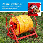 Large Capacity Hose Reel Storage Holder, Wall Mount Freestanding Garden Hose Organizer with Hand Crank, Hook design, Durable Metal Frame for Outdoor Watering Equipment(61x39x53cm) - Image 4