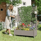 Fancyango Raised Garden Bed with Wheels 61.2" Hx2 - Gray - Image 3