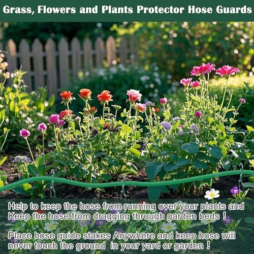 12Pcs Metal Hose Guide Stakes 14 Inch Garden Hose Holder Stake Heavy Duty Hose Support Hose Guide Spike for Outside Yard Lawn, Keeps Garden Hose Out of Flower Beds for Plant Protection - Image 5