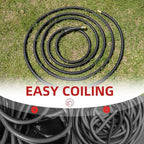 Wiseflow Garden Hose 150FT x 5/8", Heavy Duty Rubber Hose, Water Hose with Five Layered Braiding, Male Female Fittings, 1000PSI Burst, 300PSI Working for Yard, Car Wash, Pets (Black) - Image 6