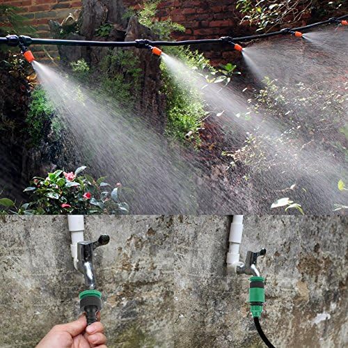 49.2ft Greenhouse Micro Drip Irrigation Kit Automatic Watering System Plant Garden Watering System with Quick Connector, 19 Tee Joints, 20 Nozzles - Image 4