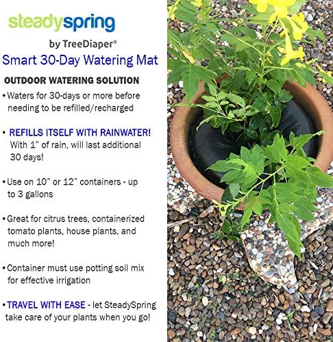 SteadySpring® Smart 30+Day Watering Mat for 10 in to 12 in Containers for Houseplants, Annuals, Herbs, Trees, Tomatoes - Self-Filling, Lasts 30+ Days, Automatic Irrigation Mat (2-Pack) - Image 7