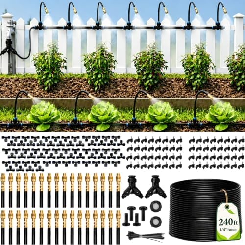 Bonviee 240FT Drip Irrigation System with Adjustable Nozzles by BonvieeDirect