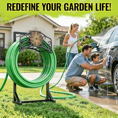 Heavy Duty Garden Hose Holder Stand with 4 Spikes Outdoor Hose Holder - Image 7