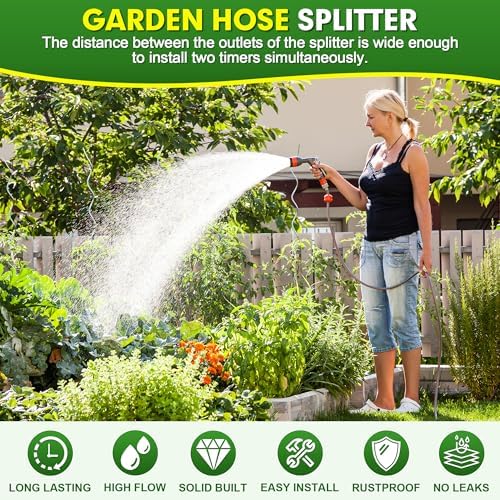 Hose Splitter 3 Way, High Flow Garden Hose Splitter, 3/4” Ght Inlet Brass Heavy Duty Hose Converter, water 3 Way Faucet hose splitter, Long Handle Hose Valve Large Outlet. - Image 7