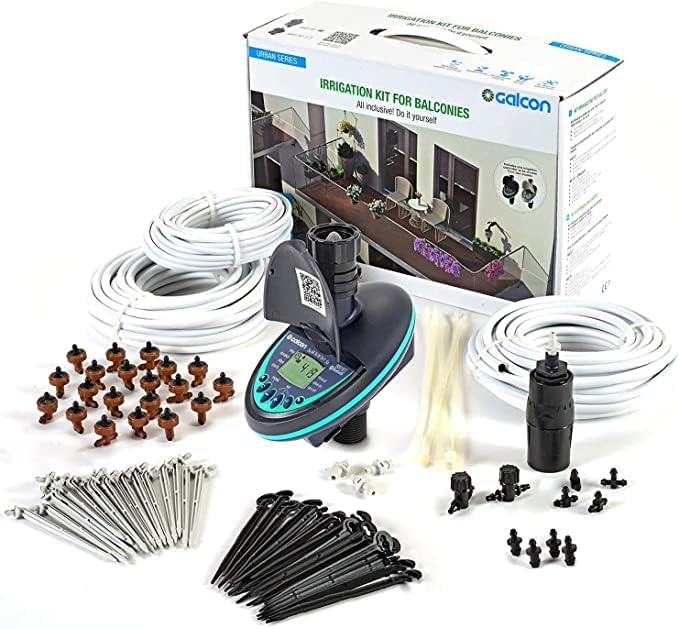 Galcon Balcony kit 9001BT Bluetooth Irrigation for Containers and Hanging Flowers Baskets Automatic Plant Watering System for Patio, Balconies Hydroponics & Roof Plants Water Saving Drip-Feed by Galcon